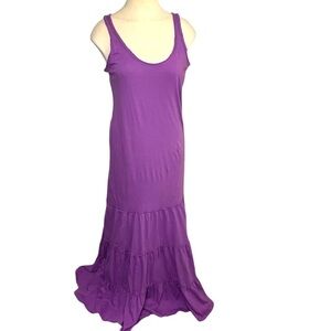 Denim & Supplies Ralph Lauren Purples Pleasant Maxi Dress Distressed Hems Sz S